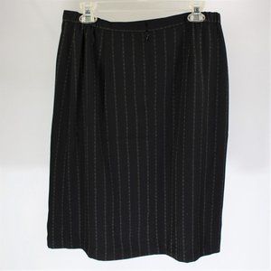 Black Stitched Pinstripe Pencil Skirt | OfficeWear